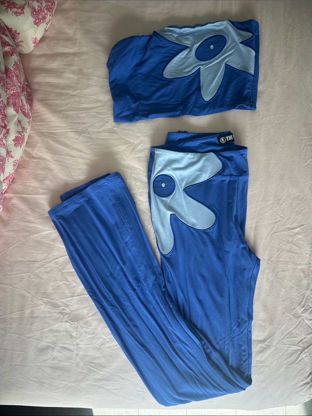 Blue Floral Two-Piece Active Set